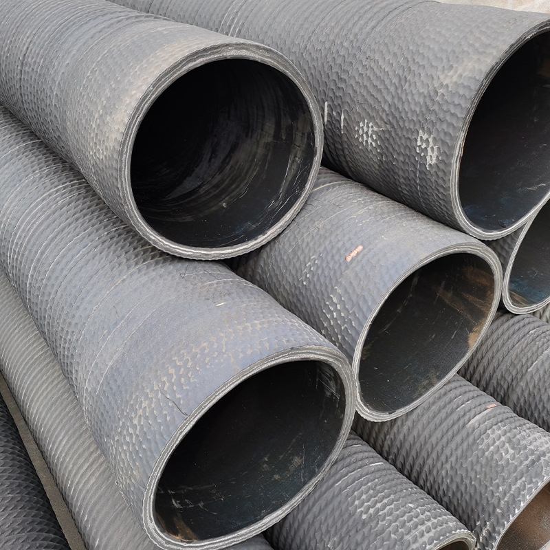 负压吸水排水钢丝胶管耐磨波纹管 大口径黑夹布橡胶钢丝缠绕管