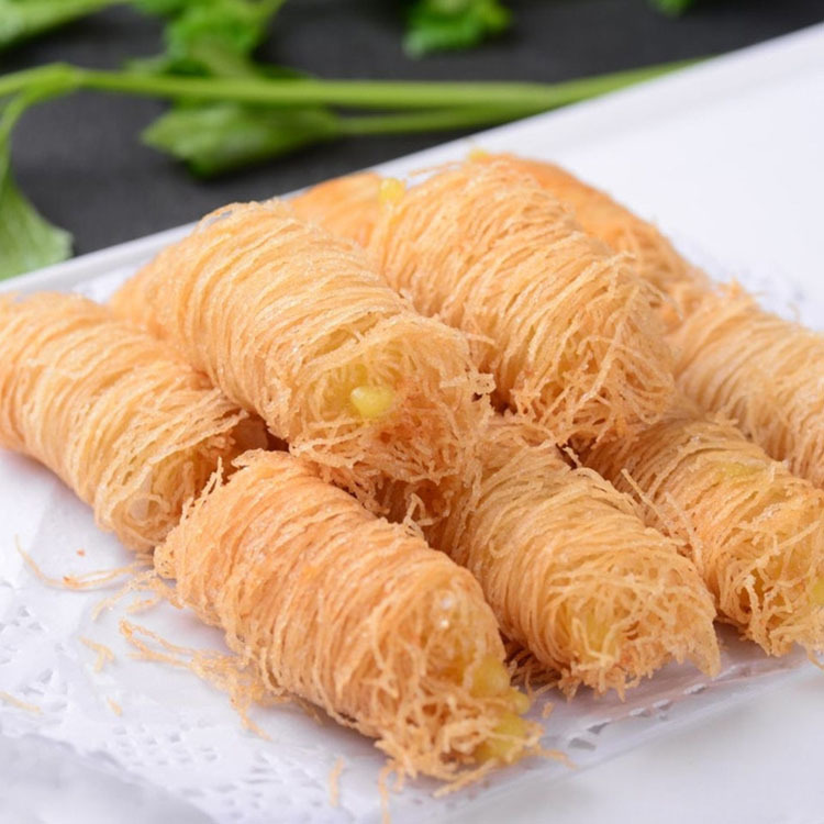 阿诺金丝榴莲酥250g/10个 12袋/件香酥榴莲卷面线卷 酒店油炸甜品