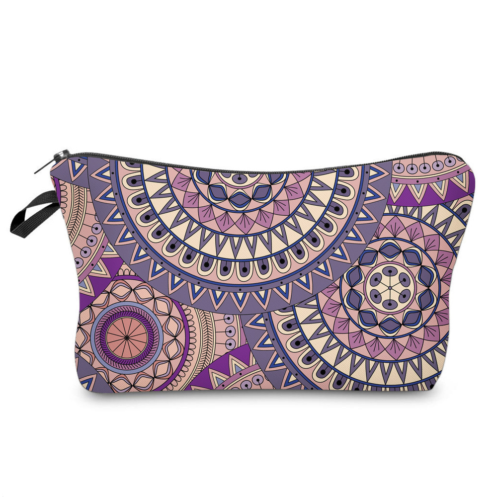 Cross-Border New Arrival Mandala Cosmetic Bag New Multi-Functional Women's Dumplings Cosmetic Bag Can Be Ordered Logo Wash Bag