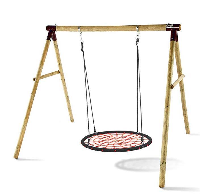 源头工厂 欧美户外圆形网绳秋千 儿童秋千吊椅 100cm折叠户外秋千