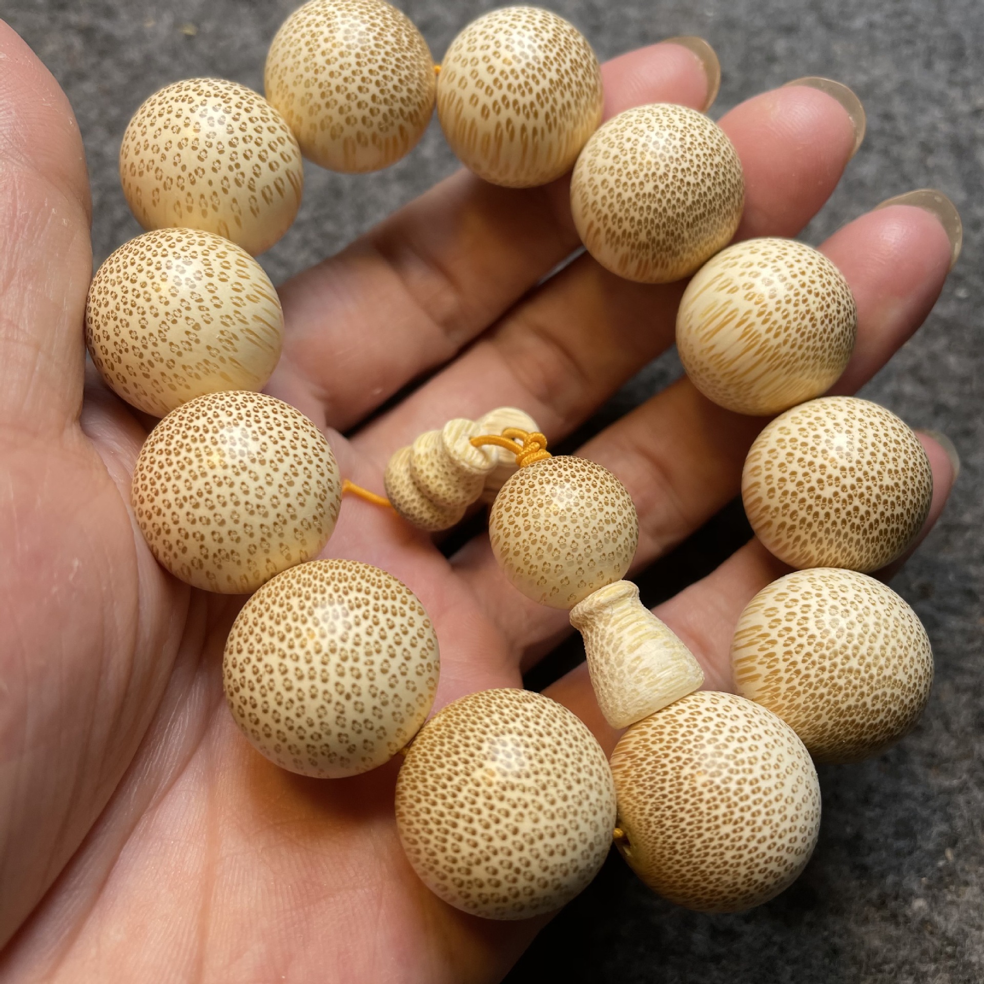 龙血金丝竹手串佛珠手链蛇纹木手链老料高密竹子竹质佛珠文玩首饰