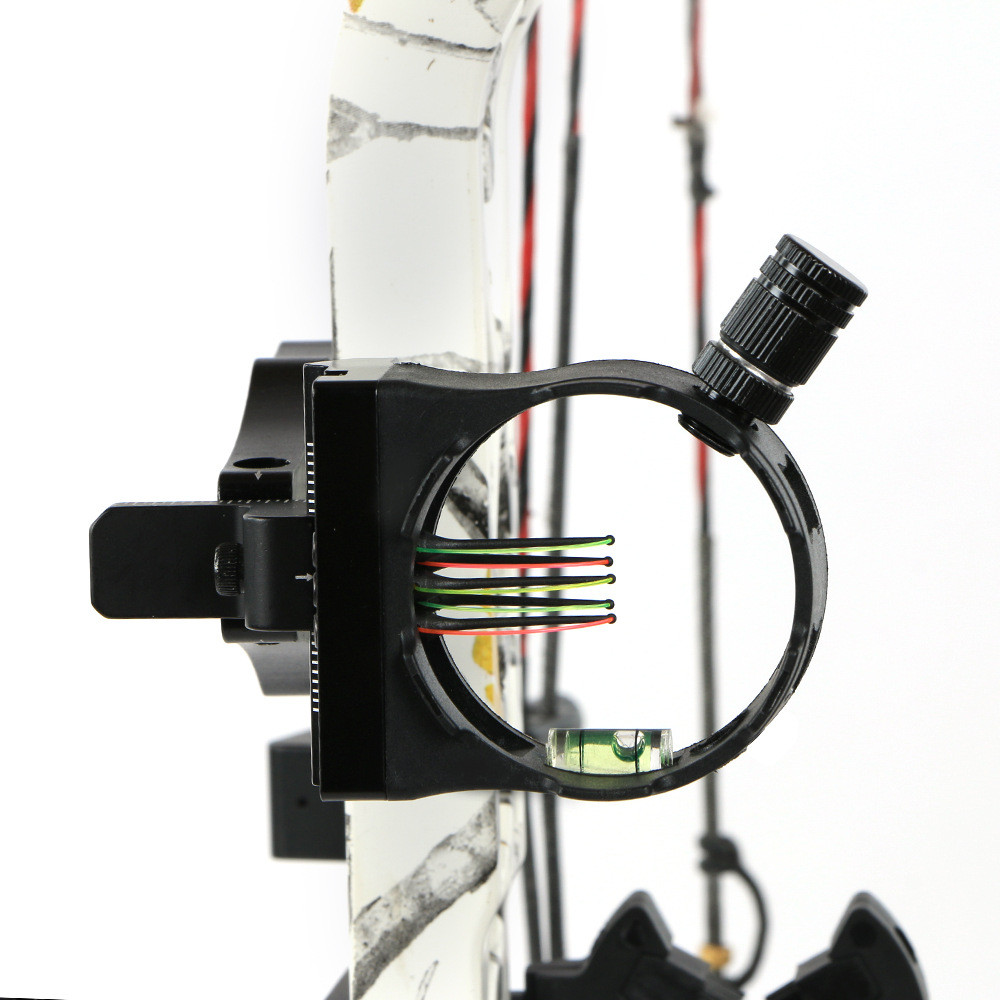 huwairen 弓箭五针瞄带水平仪和夜光灯瞄准器复合弓反曲弓配件