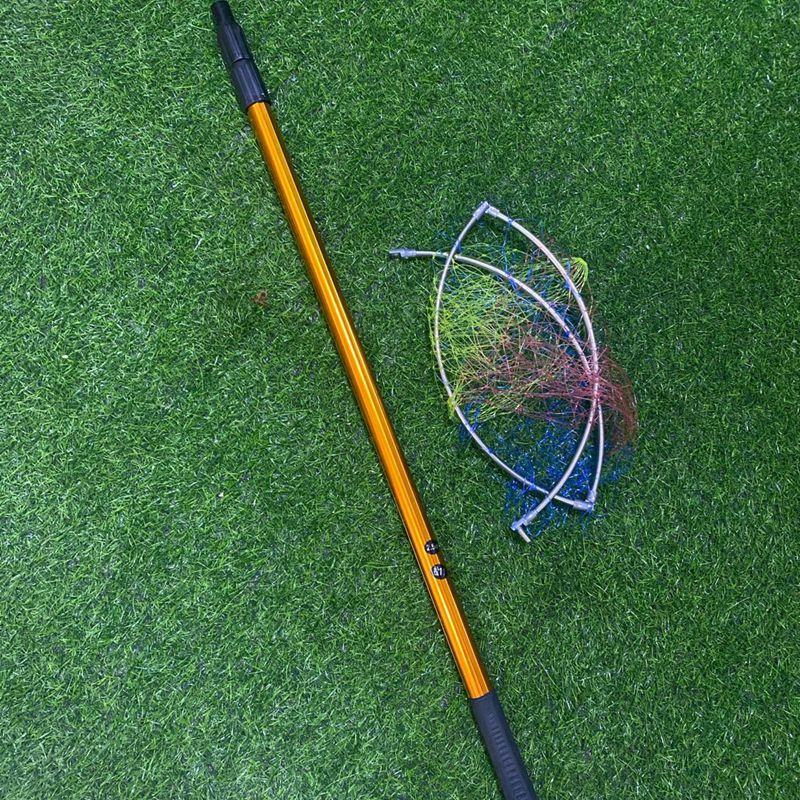 新品直销2.5米,3米土豪金大抄网带50头可配鱼叉搭钩 渔具