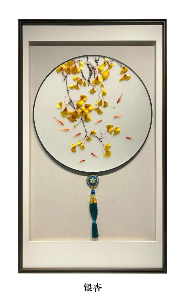 苏州刺绣玄关画新中式立体装裱带框批发厂家直销透纱布双框成品