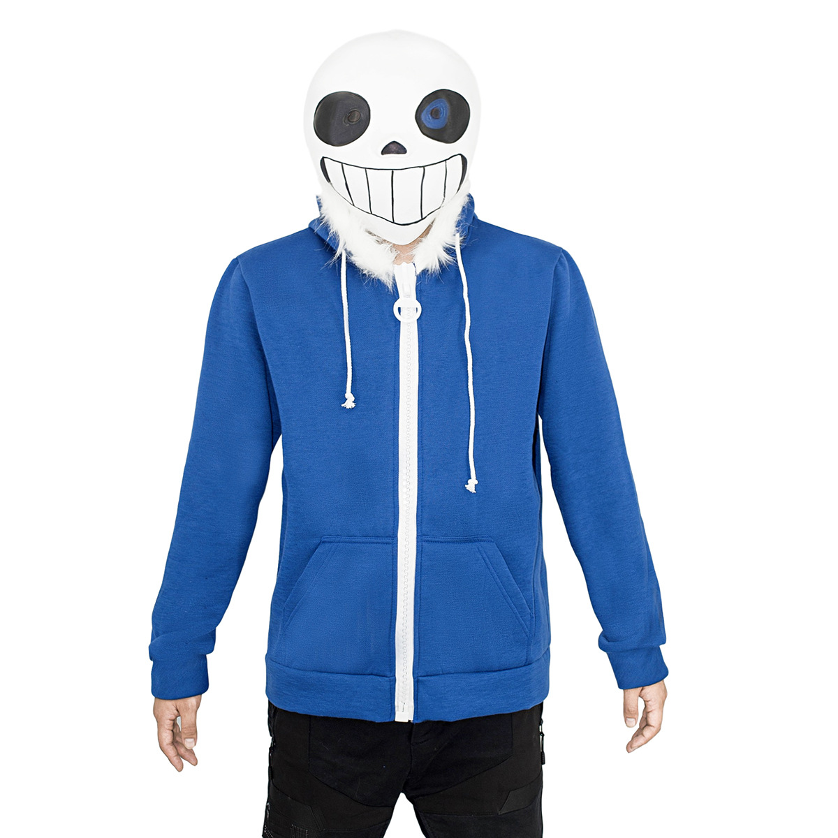 现货 亚马逊传说之下undertale骷髅sans带帽拉链卫衣服装欧码