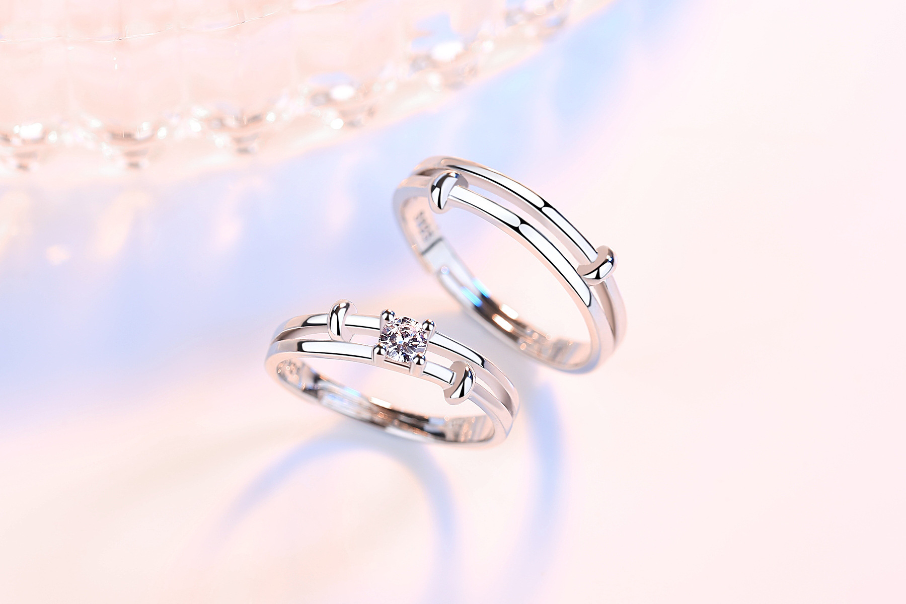 佳辉 执子之手戒指 男女食指戒 网红牵手感情侣对戒 配饰戒指批发