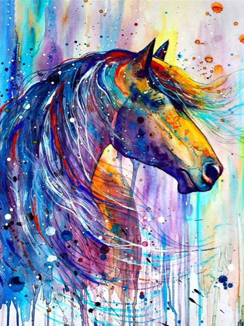 厂家直销定制批发七彩马钻石画diy钻石绣