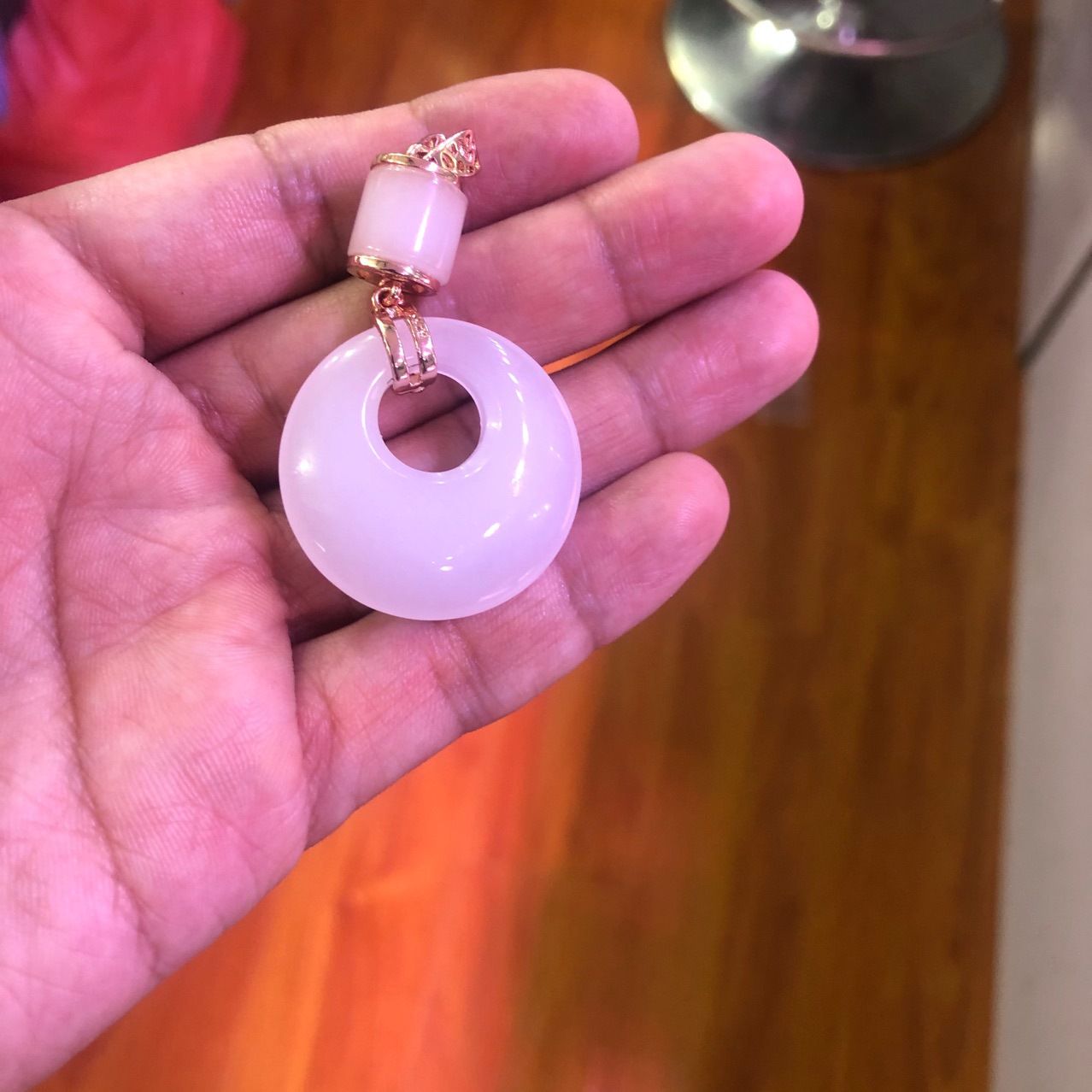 批发新疆金丝玉白玉圆缘平安扣吊坠玉坠子挂件送礼品礼物配证书