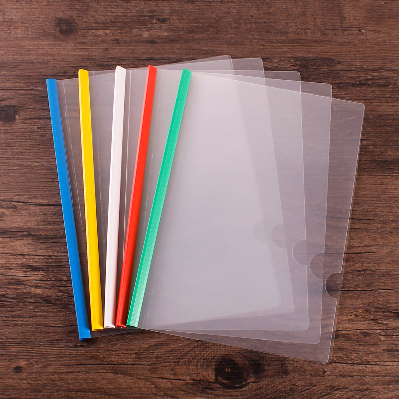 厂家现货批发透明pp塑料抽杆夹报告夹a4拉杆文件夹资料夹定制
