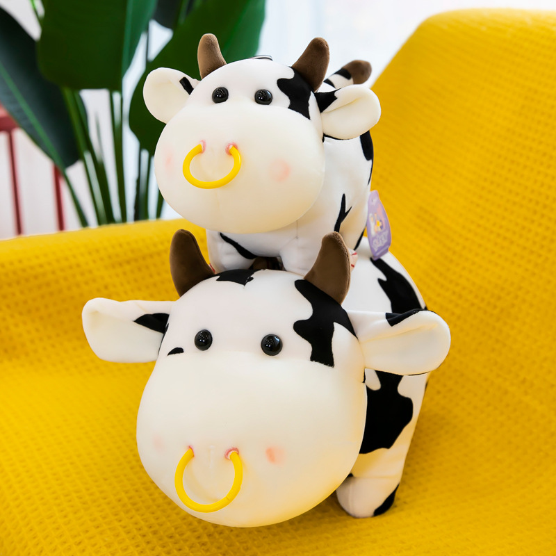 2021年新款可爱小牛安妮公仔可爱奶牛毛绒玩具牛年吉祥物定制logo