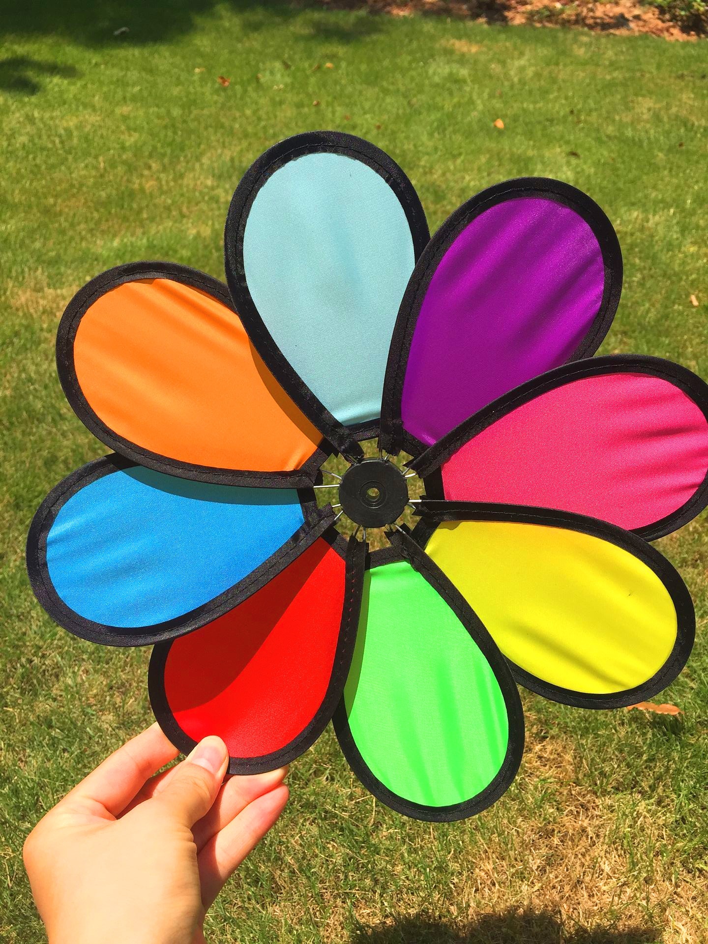 直径1米手工八彩花瓣超大风车婚礼装饰景区园林广告儿童节庆礼品