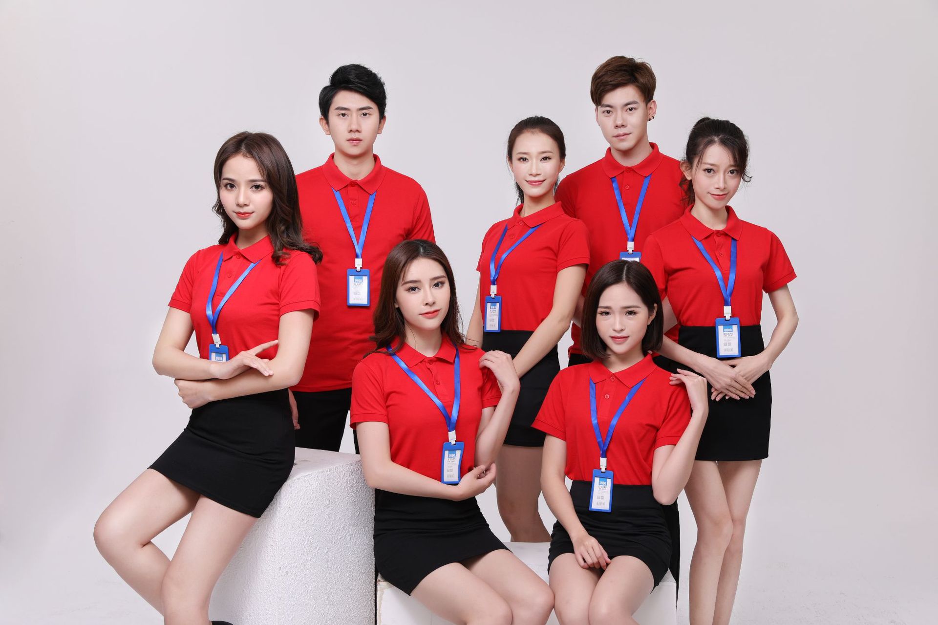 配色翻领定制diy餐饮服团体工作服纯色文化衫活动团体服logo定制