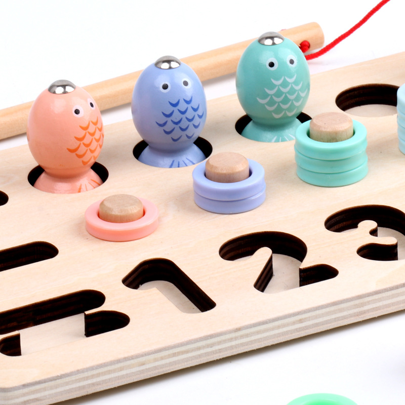 Macaron Two-in-One Computing Fishing Numbers Board Children's Enlightenment Education Digital Computing Magnetic Fishing Toys