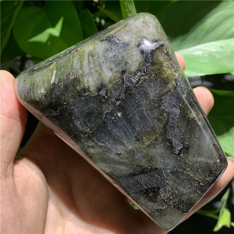 天然灰月光石拉长石原石毛料打磨抛光观赏奇石摆件矿石教学标本