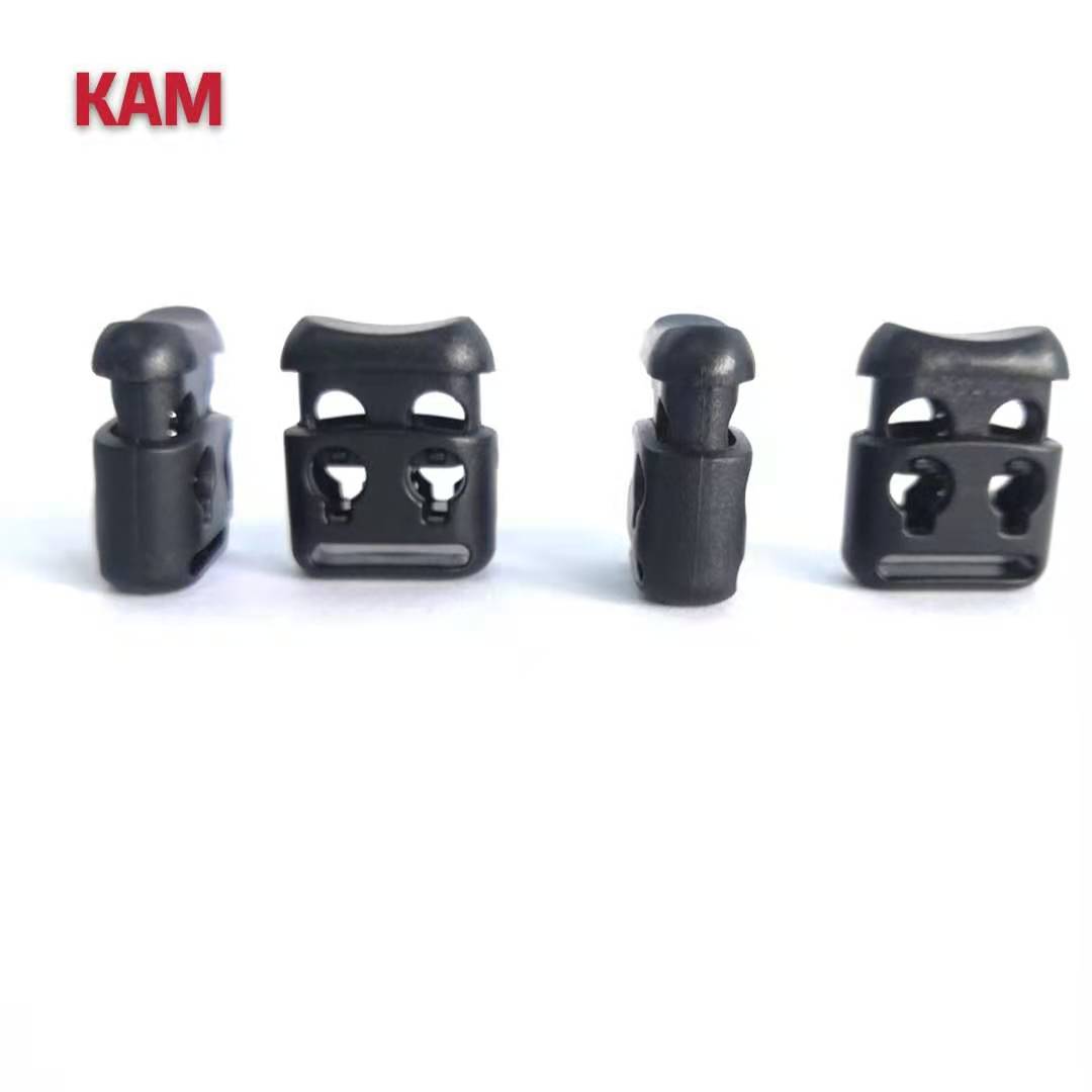 华联KAM现货尼龙弹簧扣塑料绳扣猪鼻扣 猫眼扣双孔弹簧扣 束尾扣