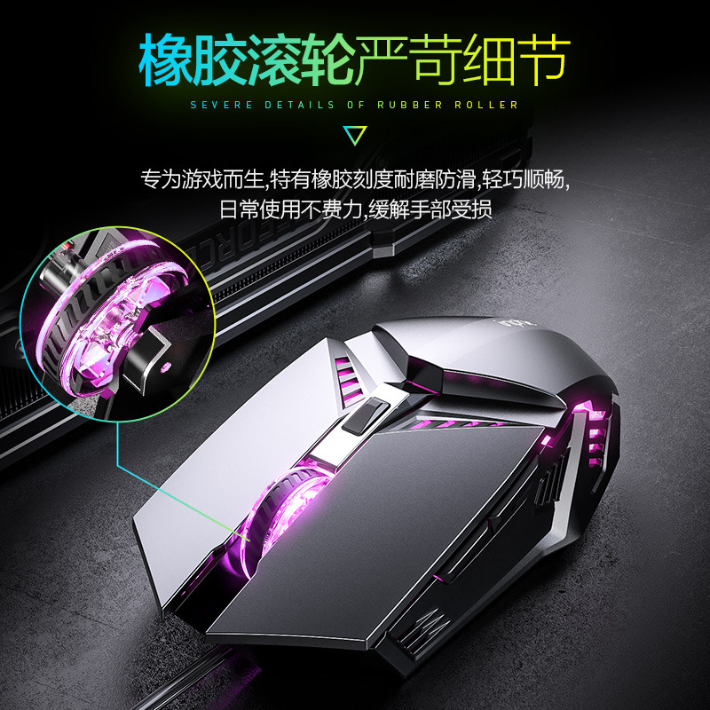 Inphic Pw2h Home USB Wired Mouse 6 Key Macro Programming Mechanical Feeling E-Sports Gaming Mouse for PlayerUnknown's Battlegrounds Wholesale