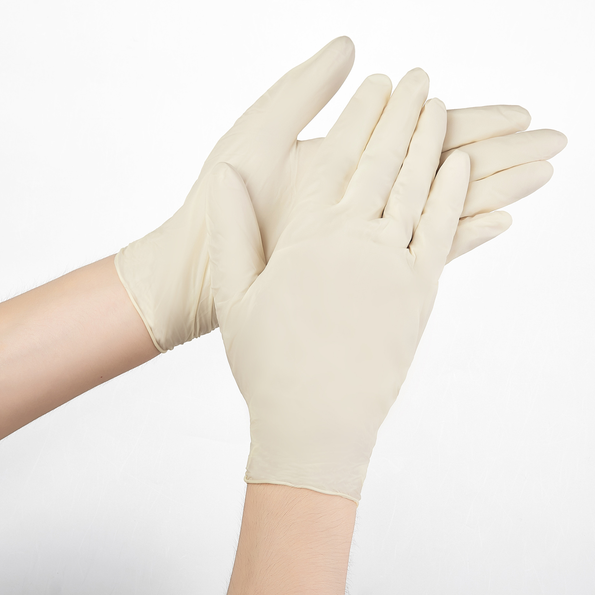 一次性检查手套橡胶乳胶手术加厚耐磨耐用型加厚防护无粉a级9寸