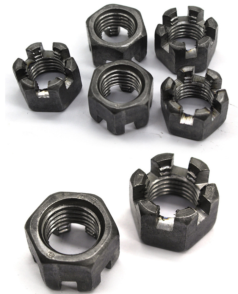 供应开槽螺母 国标高强度加厚锯齿开槽螺母 细扣开花槽型螺母