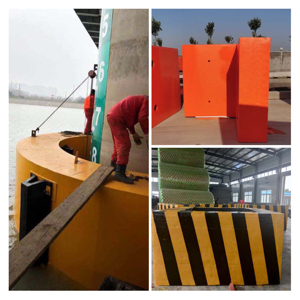 上善定制 桥墩专用防撞护舷 桥墩防撞橡胶块 圆筒形桥墩防撞护舷