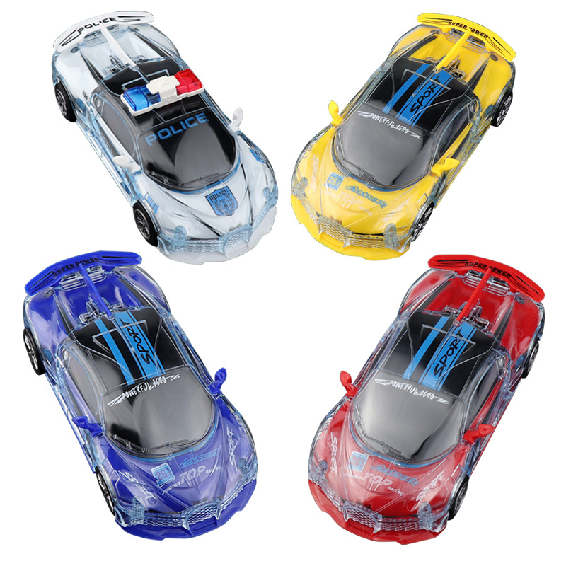 Children's Electric Toy Car Universal Car Police Car Inertial Sports Car Model Boy Light Music Stall Wholesale Factory