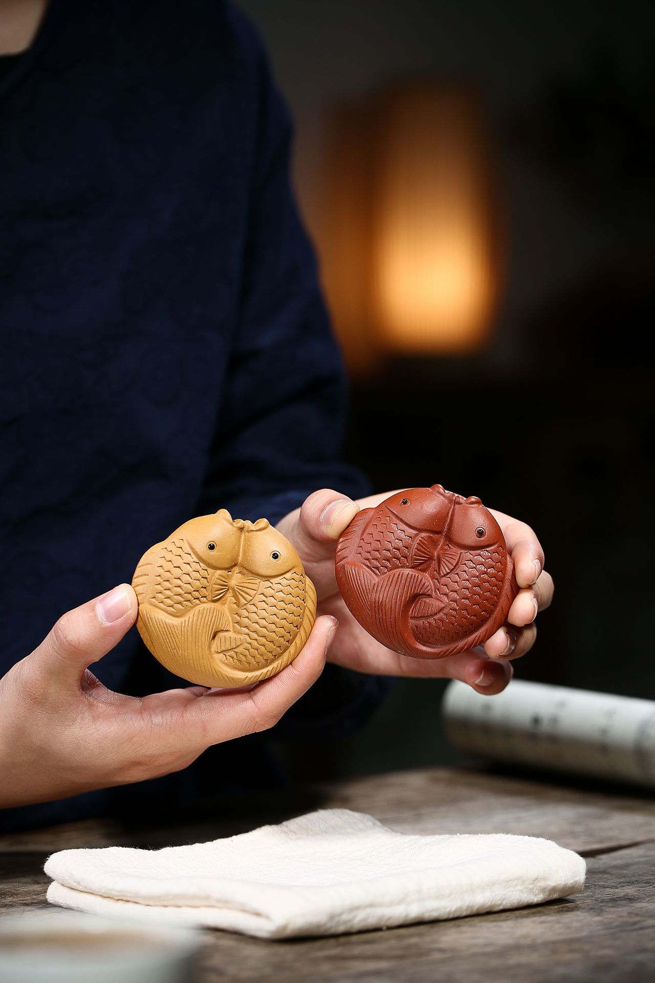 宜兴紫砂茶宠 年年有鱼紫砂茶宠茶玩茶具摆件批发 代理 一件代发