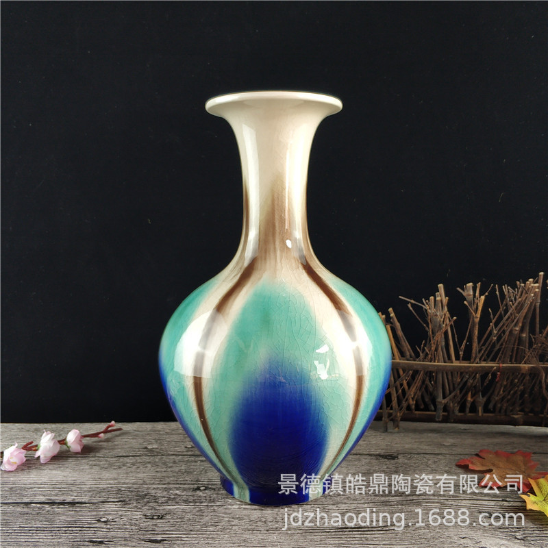 Jingdezhen Ceramics Susancai Gradient Glaze Vase Home Club Decorative Craft Ornaments Wholesale