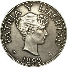 1898古巴硬币铜镀银仿古硬币国外纪念币钱币厂家批发工艺品收藏