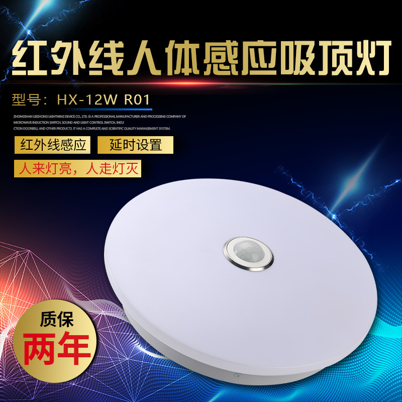 Infrared Human Body Induction Ceiling Lamp HX-12W R01 round Bedroom Light Stair Aisle Nordic Ceiling Lamp