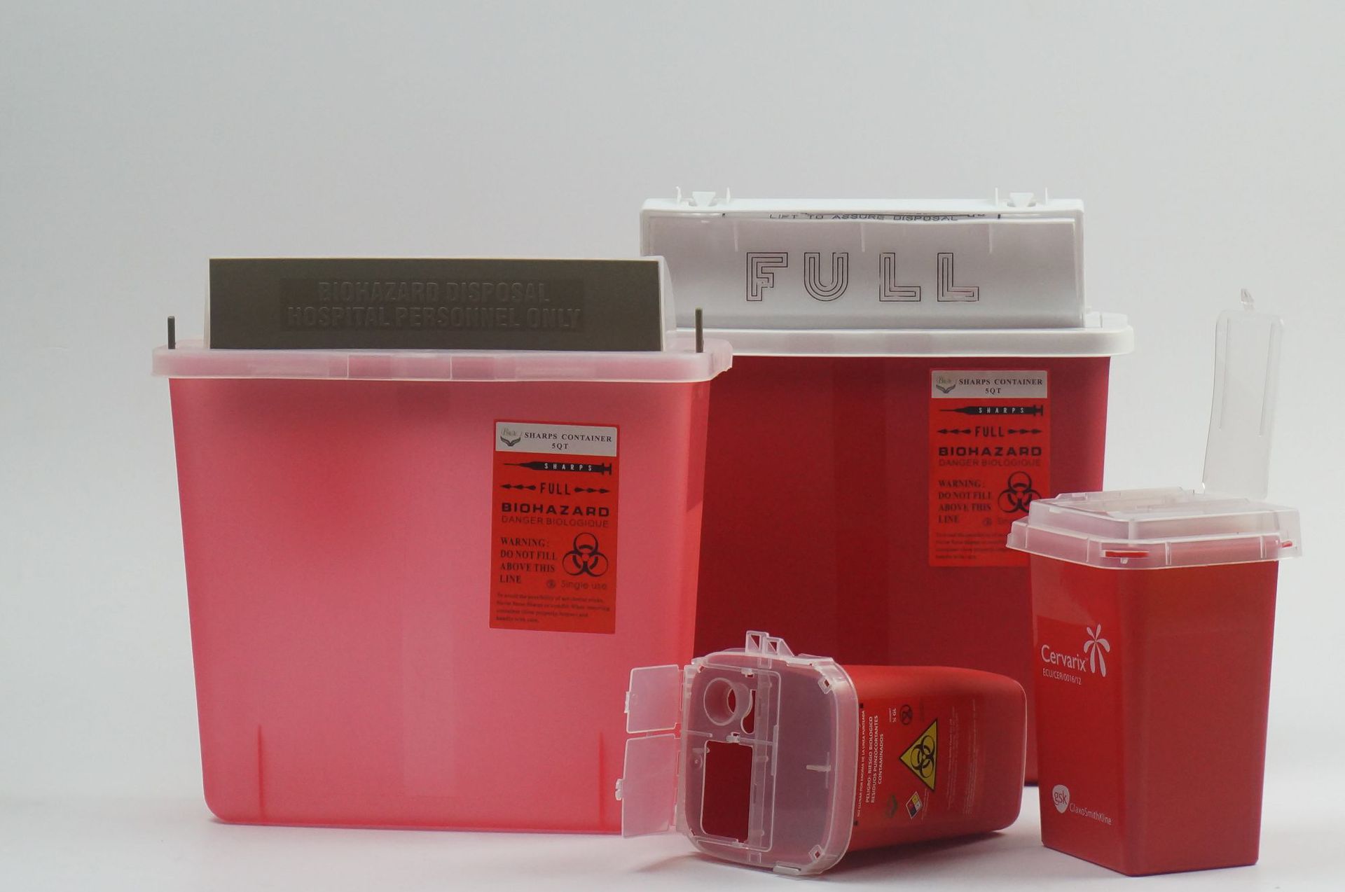 1qt /5qt/10l 方形医用锐器盒