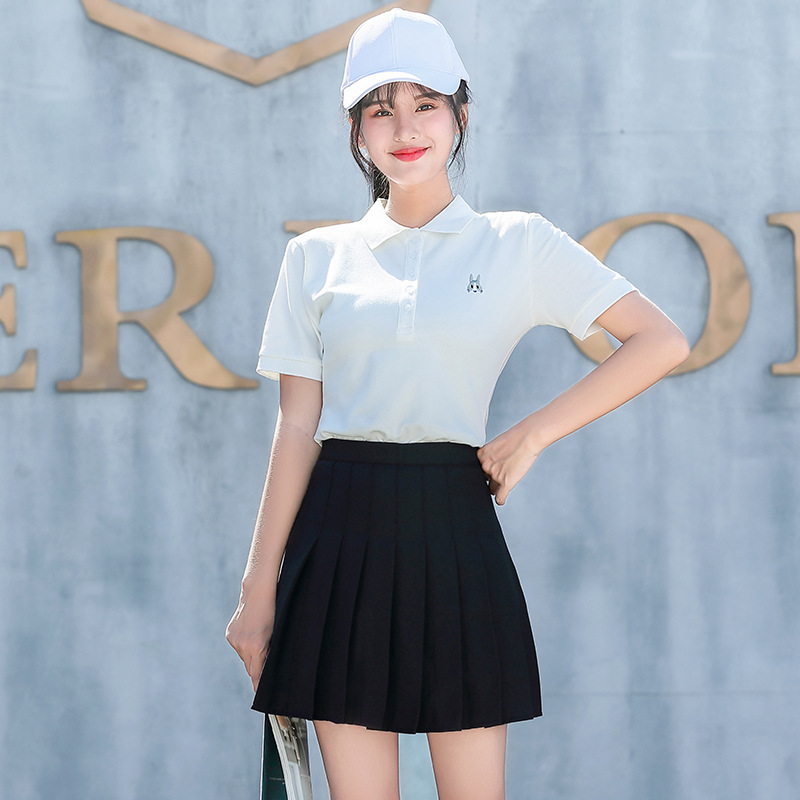夏季学院风女套装短袖t恤百褶裙a字半身裙子减龄jk职业两件套夏