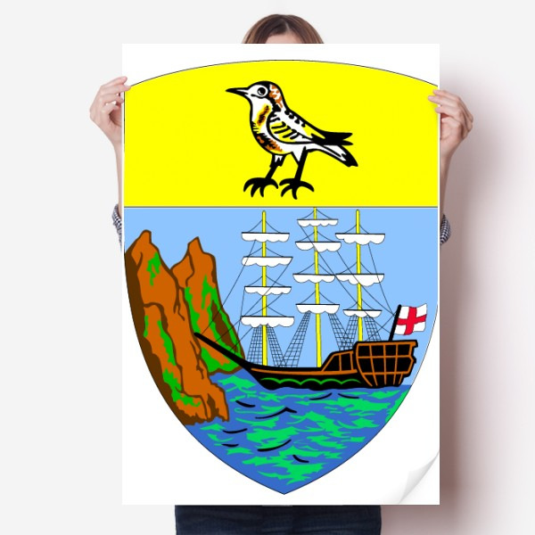 圣赫勒拿岛非洲国徽海报贴纸80x55cm墙贴纸卧室家居装饰