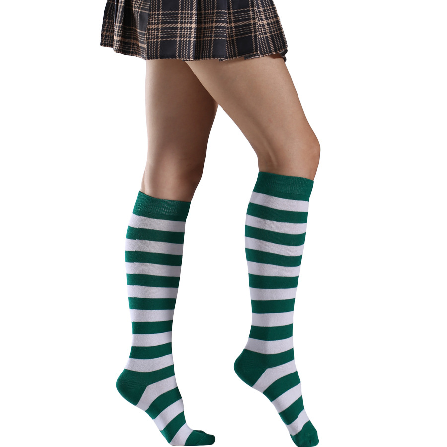 Socks Tube Socks Knee-Length over Knee Female Striped Average Size Cosplay Student Dance Pantyhose Amazon Cross-Border