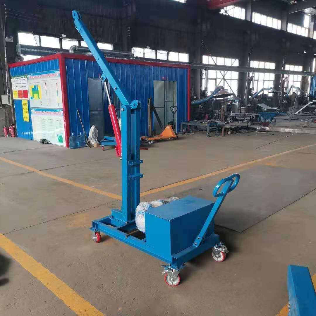定做全自动液压小吊机 手动伸缩折叠式吊运机 手推式移动小吊车