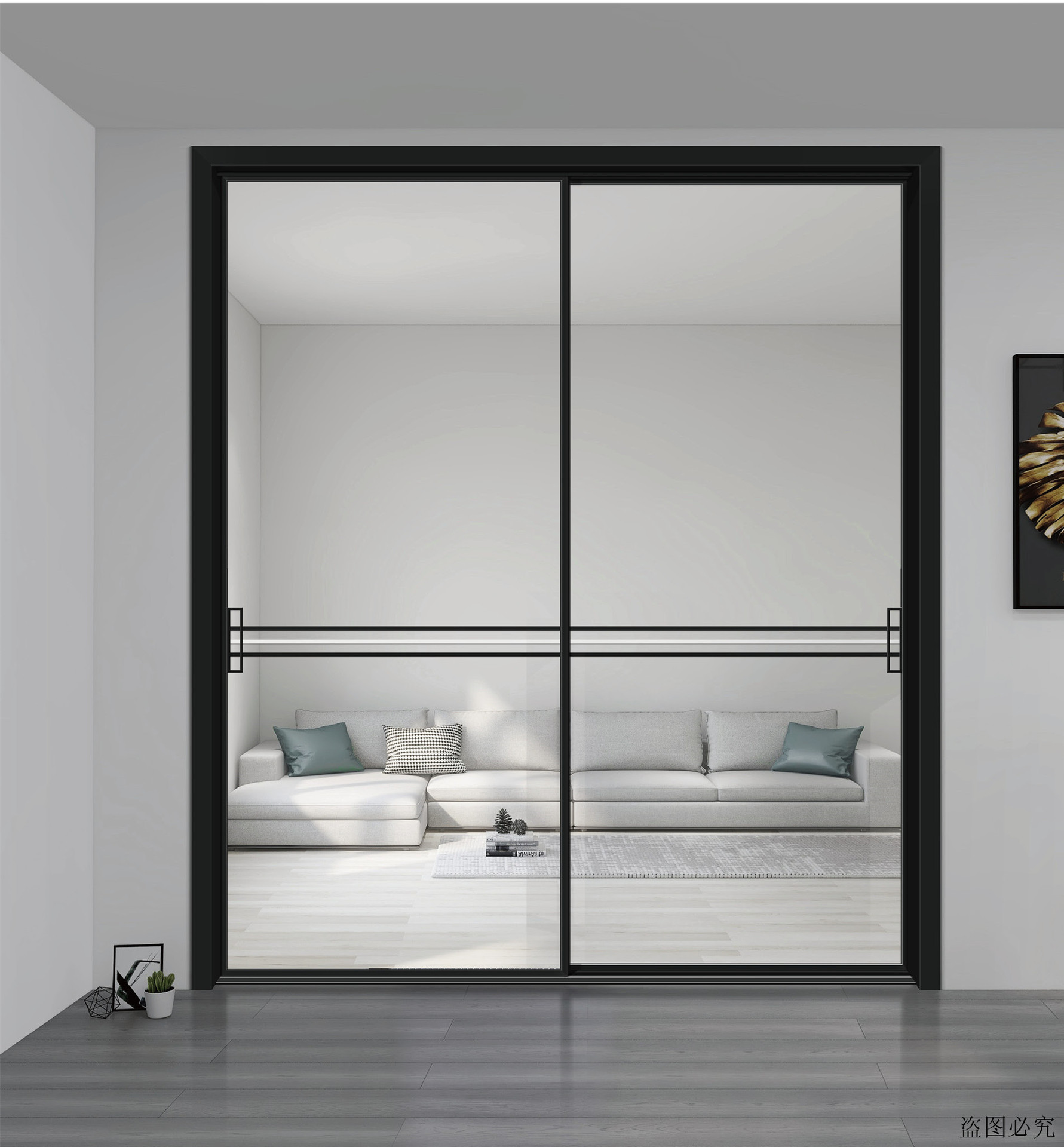 厂家直供现代简约 铝合金极窄边7mm极简 推拉门厨房门阳台门