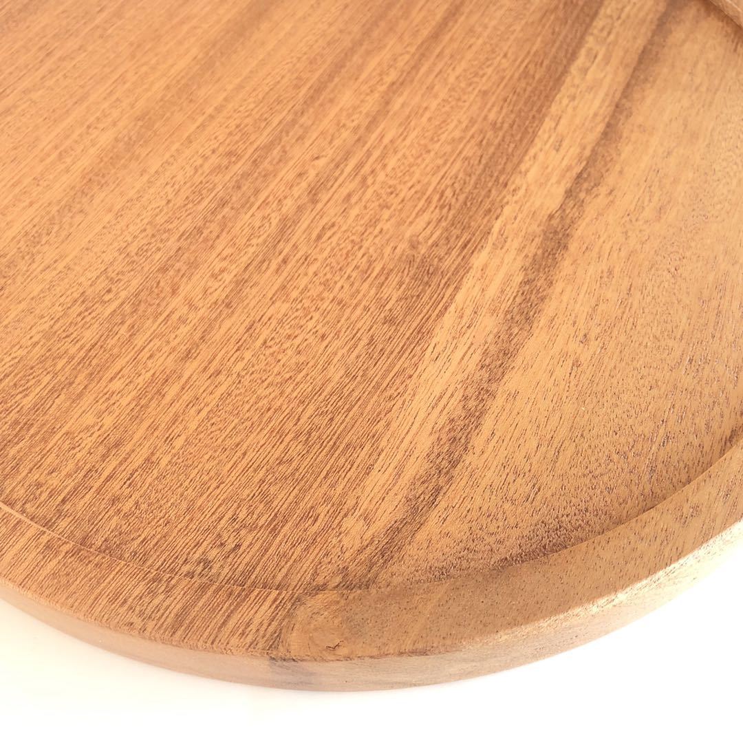 沙比利实木圆形凹槽平板披萨板烤肉寿司蛋糕托盘家用商用定制批发