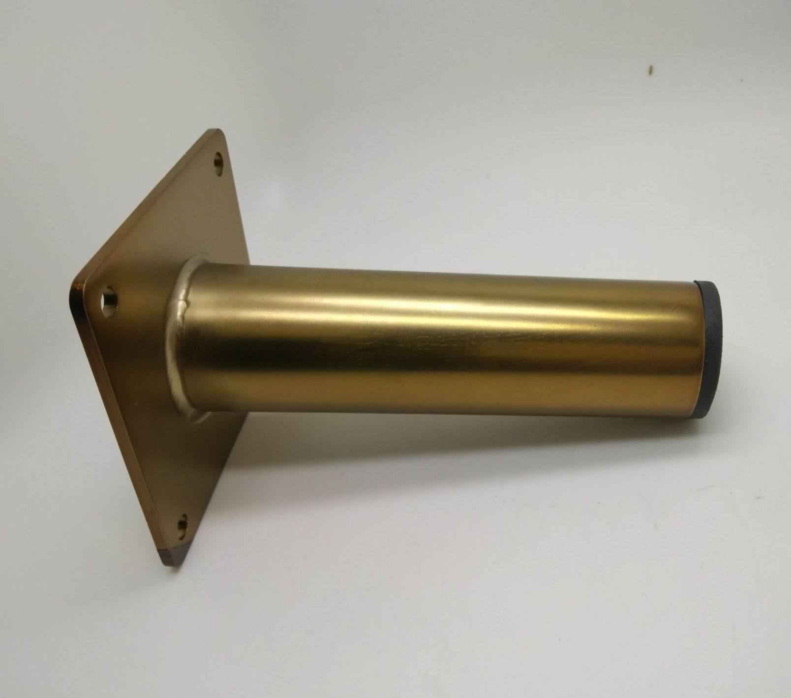 锥管沙发脚金色 120h家具脚沙发配件五金沙发脚茶几脚厂家