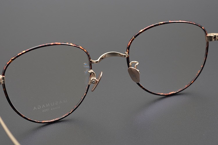 日单小众文艺细边金丝眼镜 超轻全钛复古优雅潮眼镜框男女瘦脸型