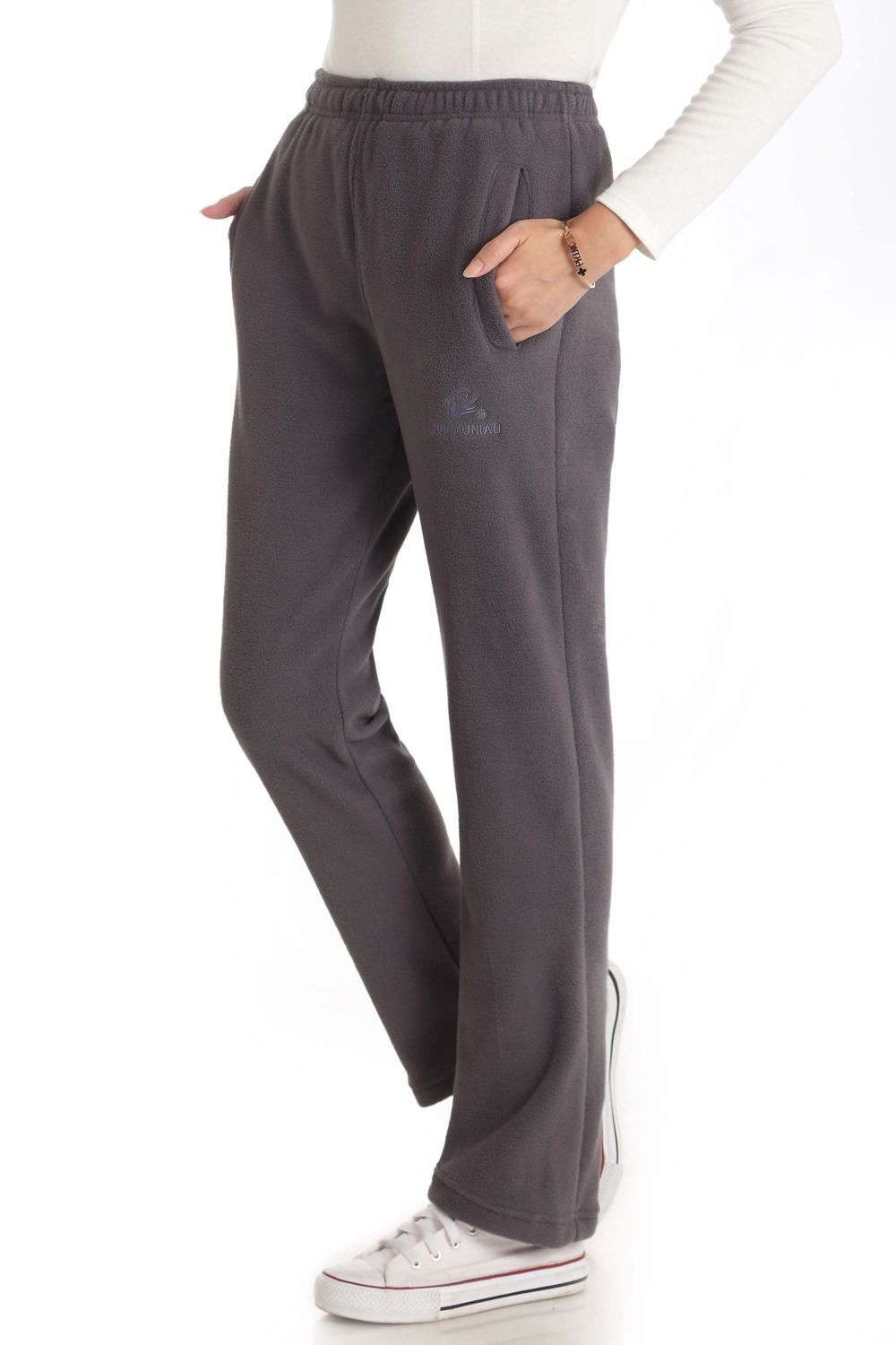 秋冬加厚保暖抓绒裤男女中老年休闲裤加肥加大宽松摇粒绒裤子男