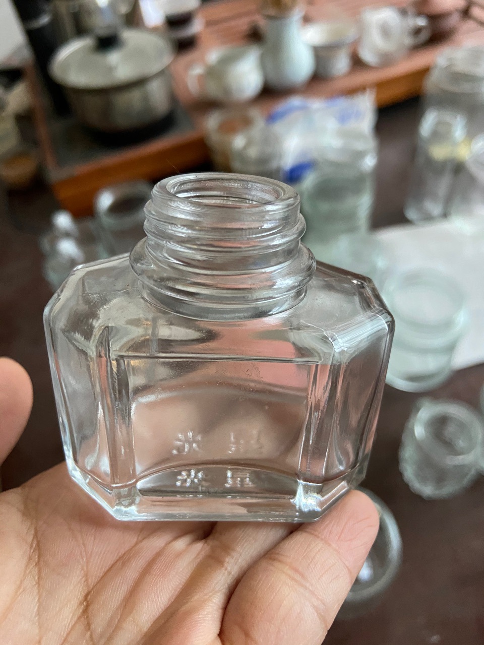 久隆预定款玻璃墨水瓶星光黑色墨水容器玻璃装空彩墨空瓶墨水分装