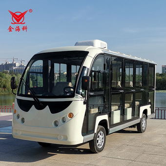 悦航工厂定制观光车 景区四轮全封闭电动旅游车新能源接待看房车