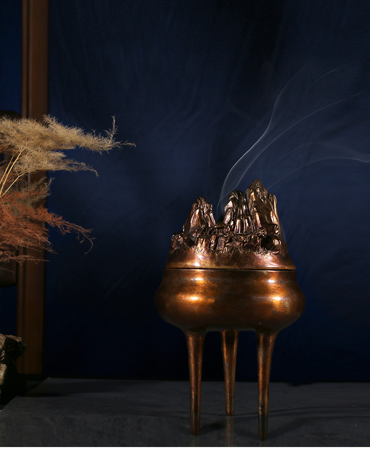 山水香炉系列高山流水原创礼物现代新中式客厅书房玄关香炉摆件