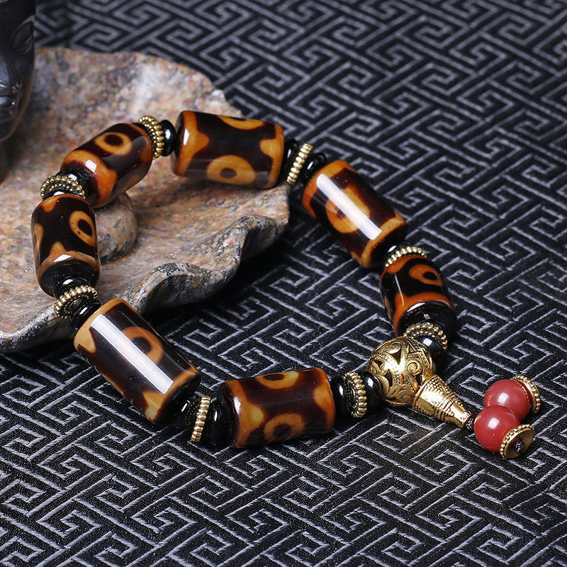 Tibet Beads Agate Bracelet Men's Bracelet Couple Dzi Bead Tibet Beads Night Market Stall Hot Supply