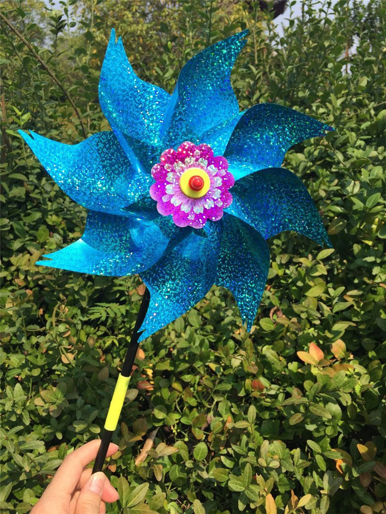 24cm亮面八角风车双节杆pvc户外防水插地景区公园广场卖节庆礼品