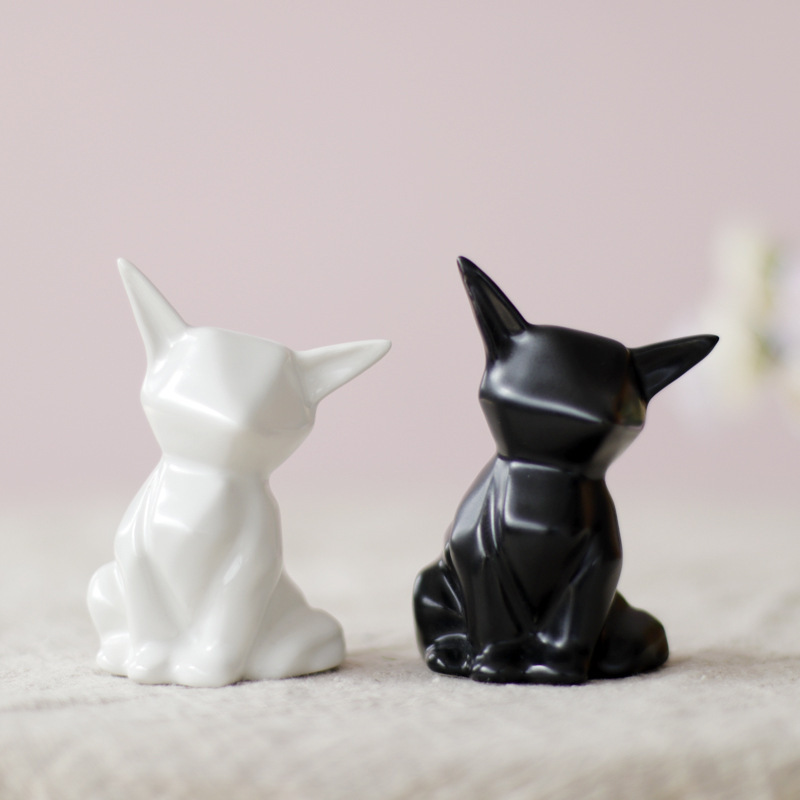 Creative Nordic Style Origami Irregular Simple Modern Ceramic Home Animal Furnishings Ornaments