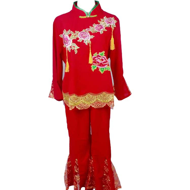 新款冬季秧歌服扇子舞蹈服民族腰鼓表演服装广场舞服厂家批发