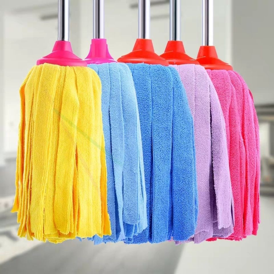 老式拖把家用干湿两用毛巾布圆头布拖把吸水墩布木地板地拖一拖净