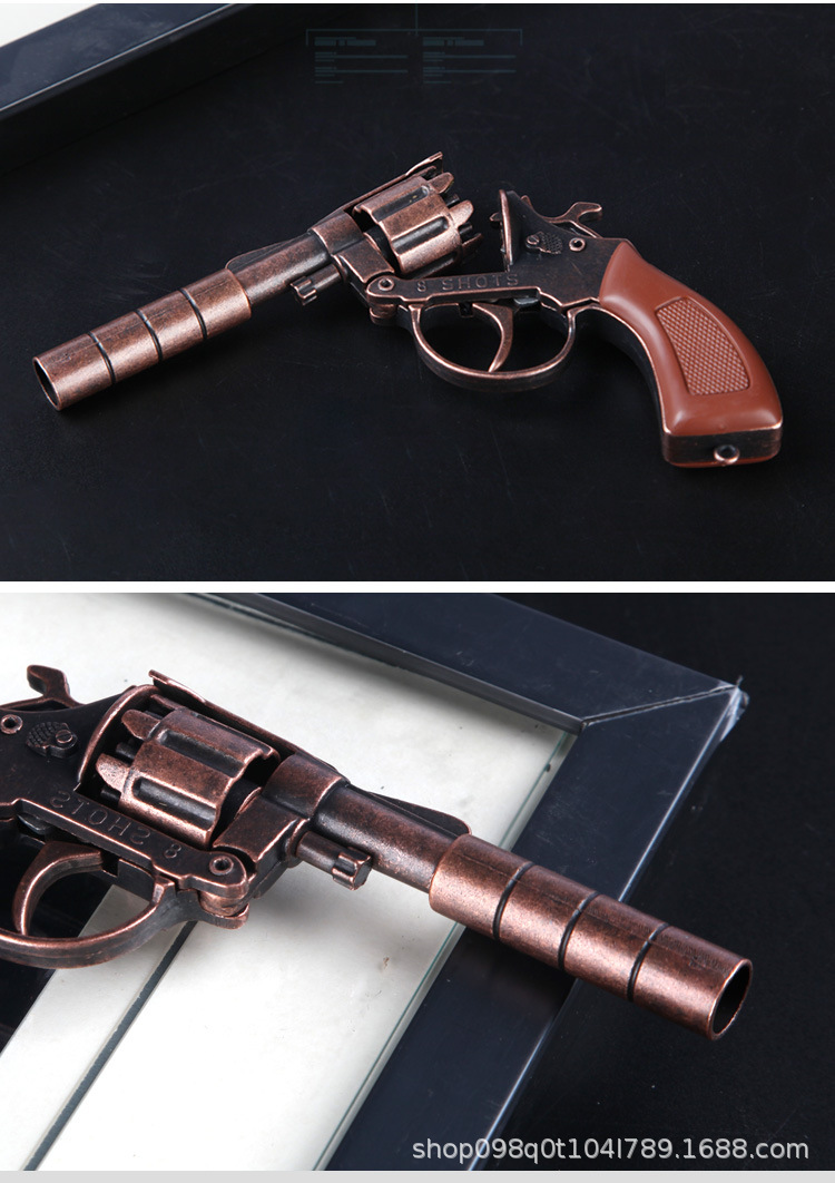 金属左轮砸炮枪砸响纸炮枪火炮子小消音合金仿真手抢80后怀旧玩具