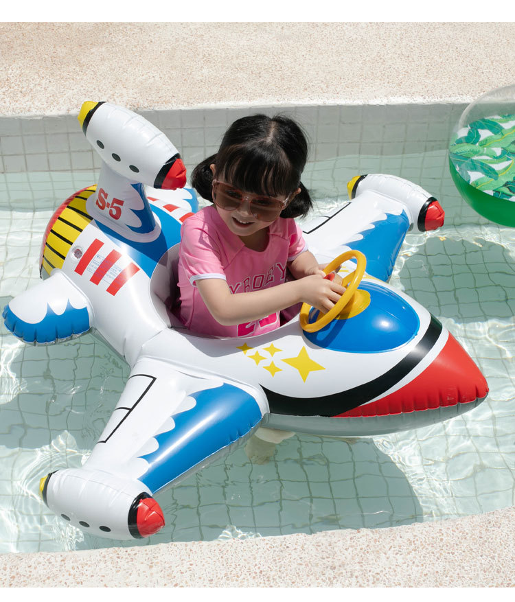 儿童游泳圈腋下圈坐圈1-6岁小孩飞机方向盘充气坐骑宝宝2男童女童