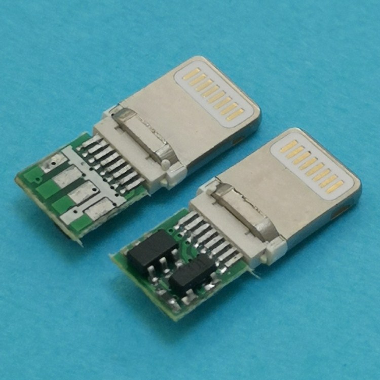 0苹果塑胶款8pin插头焊板式苹果数据线端子