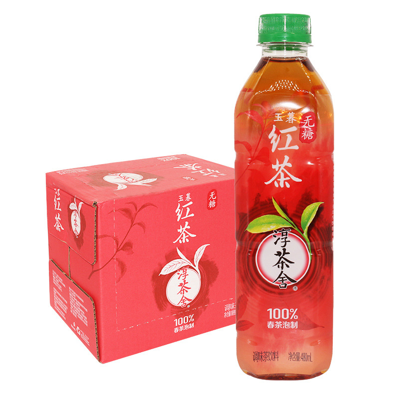 批发可乐出品淳茶舍玉暮红茶480ml12瓶整箱无糖茶饮